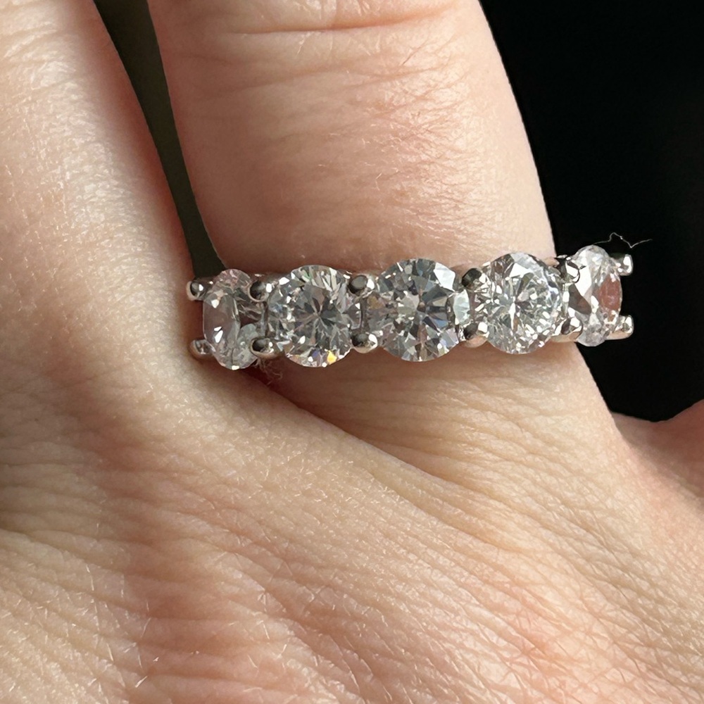 STERLING Elegant Silver Diamond Ring size 7